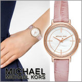 Michael Kors Cinthia Mother of Pearl Dial Pink Leather Strap Watch for Women - MK2663 Buy Now By Michael Kors