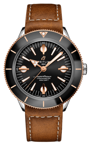 Breitling Superocean Heritage '57 Black Dial Brown Leather Strap Watch for Men - U10370121B1X1 Buy Now By Breitling
