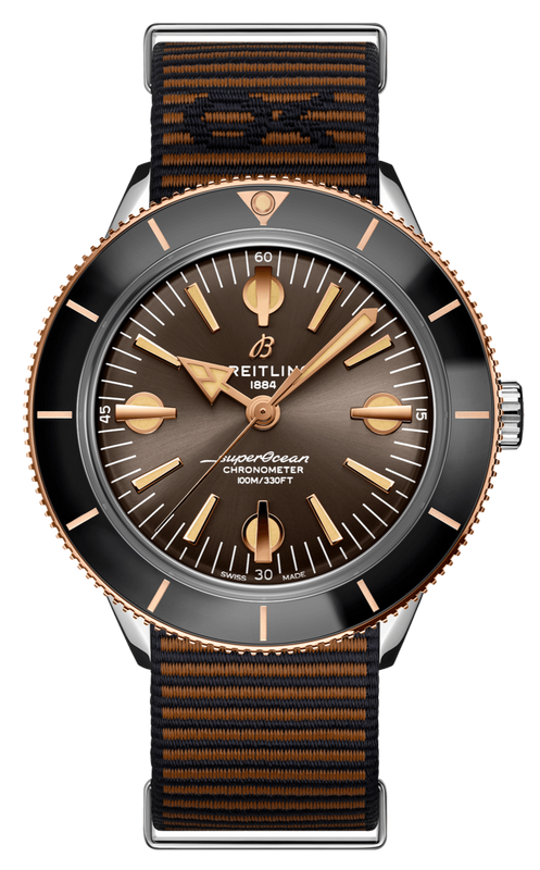 Breitling Superocean Heritage '57 Outerknown Limited Edition Brown Dial Brown NATO Strap Watch for Men - U103701A1Q1W1 Buy Now By Breitling