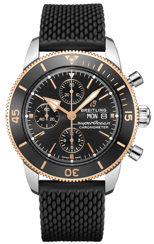 Breitling Superocean Heritage Chronograph 44 Black Dial Black Mesh Bracelet Watch for Men - U13313121B1S1 Buy Now By Breitling