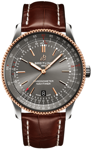 Breitling Navitimer Automatic 41 Grey Dial Brown Leather Strap Watch for Men - U17326121M1P1 Buy Now By Breitling