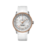 Breitling Navitimer Automatic 35 Mother of Pearl Dial White Leather Strap Watch for Women - U17395211A1P3 Buy Now By Breitling