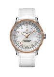 Breitling Navitimer Automatic 35 Mother of Pearl Dial White Leather Strap Watch for Women - U17395211A1P3 Buy Now By Breitling
