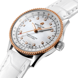 Breitling Navitimer Automatic 35 Mother of Pearl Dial White Leather Strap Watch for Women - U17395211A1P3 Buy Now By Breitling