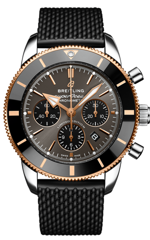 Breitling Superocean Heritage B01 Chronograph 44 Black Dial Black Mesh Bracelet Watch for Men - UB01621A1M1S1 Buy Now By Breitling