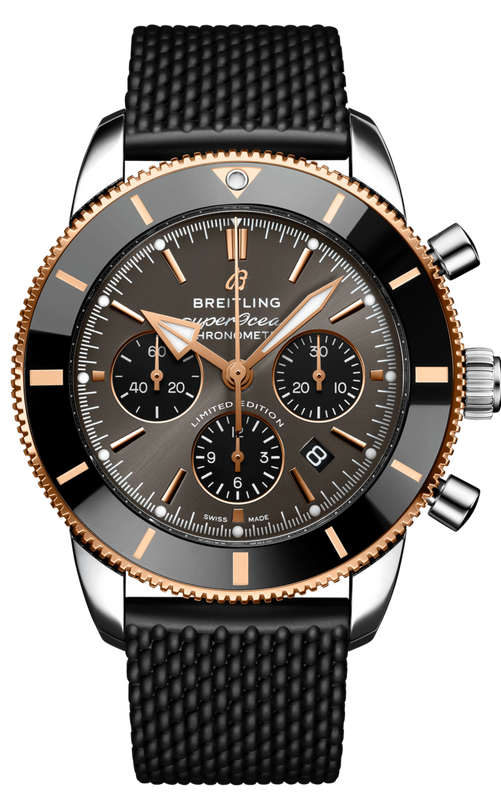 Breitling Superocean Heritage B01 Chronograph 44 Black Dial Black Mesh Bracelet Watch for Men - UB01621A1M1S1 Buy Now By Breitling