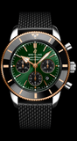 Breitling Superocean Heritage B01 Chronograph 44 Limited Edition Green Dial Black Mesh Bracelet Watch for Women - UB01622A1L1S1 Buy Now By Breitling