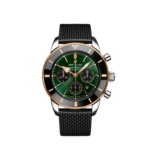 Breitling Superocean Heritage B01 Chronograph 44 Limited Edition Green Dial Black Mesh Bracelet Watch for Women - UB01622A1L1S1 Buy Now By Breitling