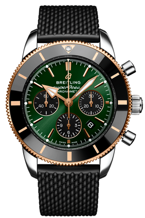 Breitling Superocean Heritage B01 Chronograph 44 Limited Edition Green Dial Black Mesh Bracelet Watch for Women - UB01622A1L1S1 Buy Now By Breitling
