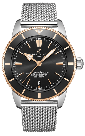 Breitling Superocean Heritage B20 Automatic 44 Black Dial Silver Mesh Bracelet Watch for Men - UB2030121B1A1 Buy Now By Breitling