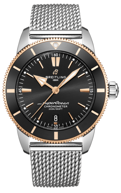 Breitling Superocean Heritage B20 Automatic 44 Black Dial Silver Mesh Bracelet Watch for Men - UB2030121B1A1 Buy Now By Breitling