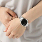 Daniel Wellington Iconic Link Black Dial Silver Steel Strap Watch for Women - DW00100204 Buy Now By Daniel Wellington