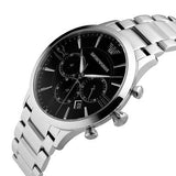 Emporio Armani Giovanni Chronograph Black Dial Silver Steel Strap Watch For Men - AR11208 Buy Now By Emporio Armani