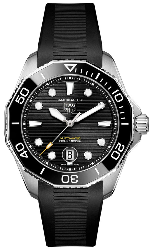 Tag Heuer Aquaracer Professional 300 Automatic Black Dial Black Rubber Strap Watch for Men - WBP201A.FT6197 Buy Now By Tag Heuer