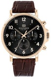 Tommy Hilfiger Daniel Black Dial Brown Leather Strap Watch for Men - 1710379 Buy Now By Tommy Hilfiger