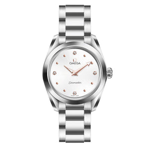 Omega Seamaster Aqua Terra Quartz Diamond Silver Dial Silver Steel Strap Watch for Women - 220.10.28.60.54.001 Buy Now By Omega
