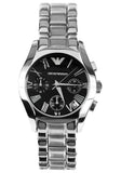 Emporio Armani Velente Chronograph Black Dial Silver Steel Strap Watch For Women - AR0674 Buy Now By Emporio Armani