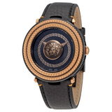 Versace V-Metal Icon Black Dial Black Leather Strap Watch For Men - VQL030015 Buy Now By Versace