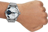 Diesel Mini Daddy Dual Time Silver Dial Stainless Steel Watch For Men - DZ7305 Buy Now By Diesel