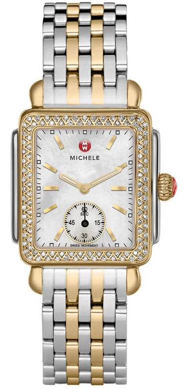 Michele Deco Mother of Pearl Dial Two Tone Steel Strap Watch For Women - MWW06V000023