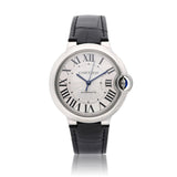 Cartier Ballon Bleu De Cartier Silver Dial Black Leather Strap Watch for Women - WSBB0028 Buy Now By Cartier