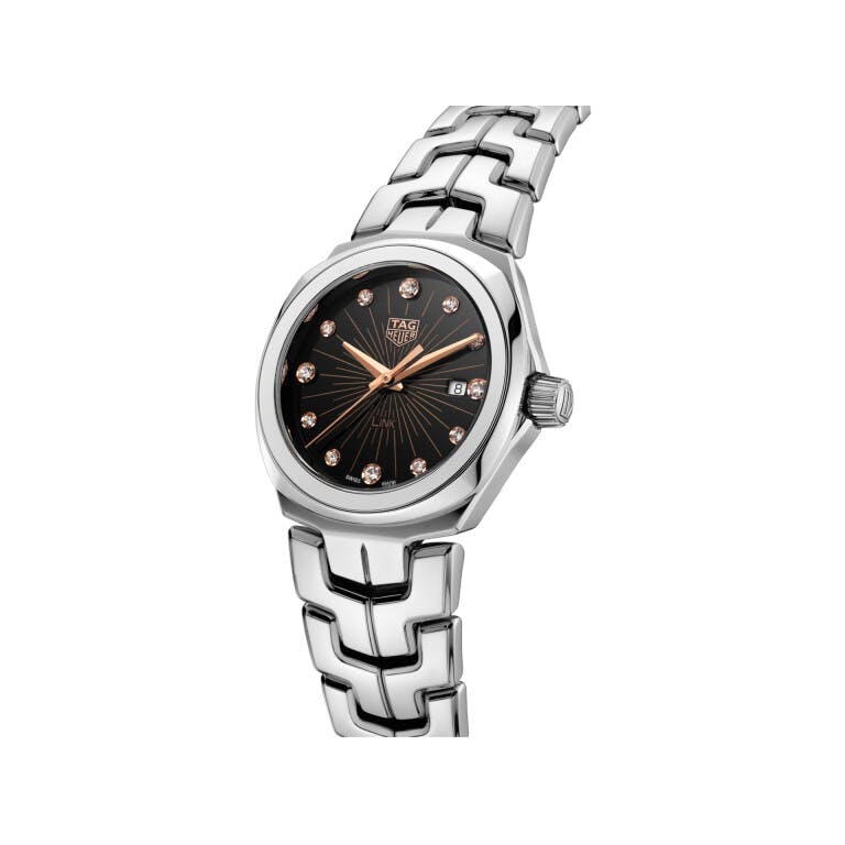 Tag Heuer Link Quartz Black Dial Silver Steel Strap Watch for Women - WBC131F.BA0649 Buy Now By Tag Heuer
