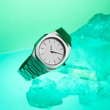 D1 Milano Ultra Thin Linen White Dial Silver Steel Strap Watch for Unisex - D1-UTBJ23 Authentic Buy Shop Now