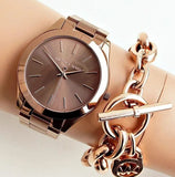 Michael Kors Runway Quartz Brown Dial Brown Steel Strap Watch For Women - MK3418 Buy Now By Michael Kors