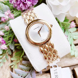 Versace V-Flare Quartz Silver Dial Gold Steel Strap Watch for Women - VEBN00718 Buy Now By Versace