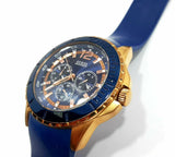Guess Maverick Blue Dial Blue Rubber Strap Watch for Men - W0485G1 Buy Now By Guess