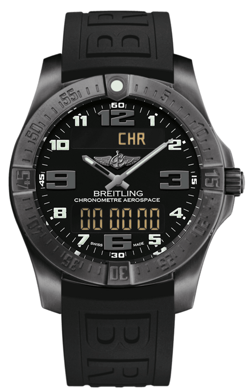 Breitling Aerospace Evo Black Dial Black Rubber Strap Watch for Men - V79363101B1S1 Buy Now By Breitling