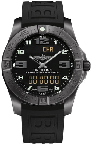 Breitling Aerospace Evo Black Dial Black Rubber Strap Watch for Men - V79363101B1S1 Buy Now By Breitling