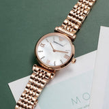 Emporio Armani Gianni T-Bar Mother of Pearl Dial Rose Gold Steel Strap Watch For Women - AR11316 Buy Now By Emporio Armani