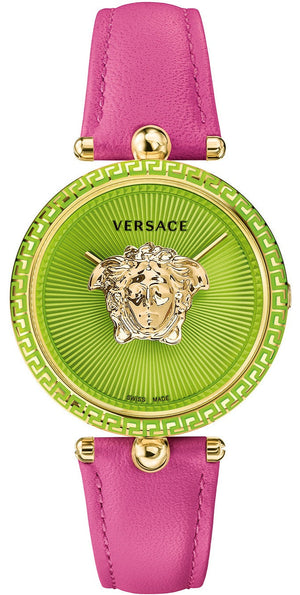 Versace Palazzo Empire Green Dial Pink Leather Strap Watch for Women - VCO150017 Buy Now By Versace