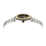 Versace Greca Logo Moonphase Black Dial Two Tone Steel Strap Watch for Men - VE7G00223 Buy Now By Versace