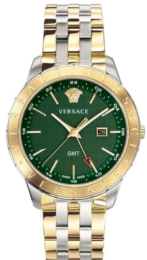 Versace Univers Quartz Green Dial Two Tone Steel Strap Watch for Men - VEBK00718 Buy Now By Versace