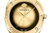 Versace Shadov Gold Dial Green Leather Strap Watch For Women - VEBM01018 Buy Now By Versace