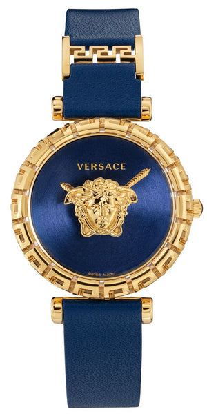Versace Palazzo Empire Greca Quartz Blue Dial Blue Leather Strap Watch for Women - VEDV00219 Buy Now By Versace
