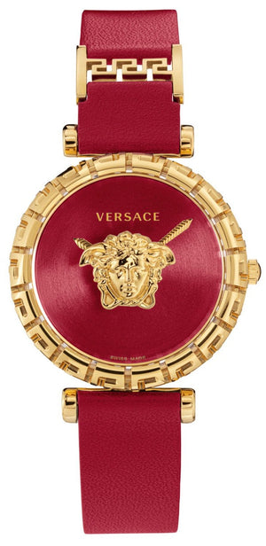 Versace Palazzo Empire Greca Red Dial Red Leather Strap Watch for Women - VEDV00319 Buy Now By Versace