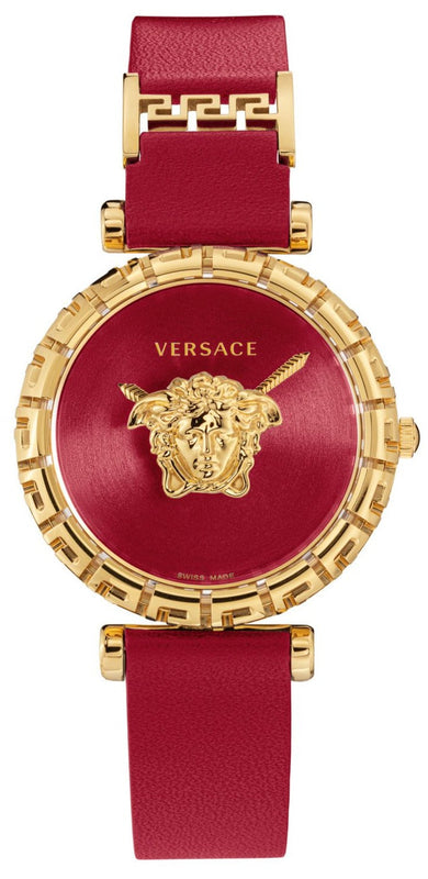 Versace Palazzo Empire Greca Red Dial Red Leather Strap Watch for Women - VEDV00319 Buy Now By Versace