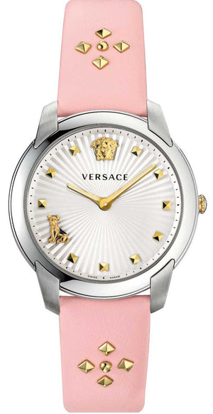 Versace Audrey Quartz White Dial Pink Leather Strap Watch for Women - VELR00119 Buy Now By Versace
