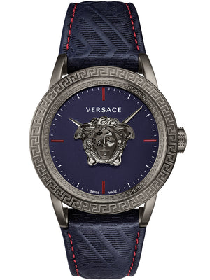 Versace Palazzo Empire Blue Dial Blue Leather Strap Watch for Men - VERD00118 Buy Now By Versace
