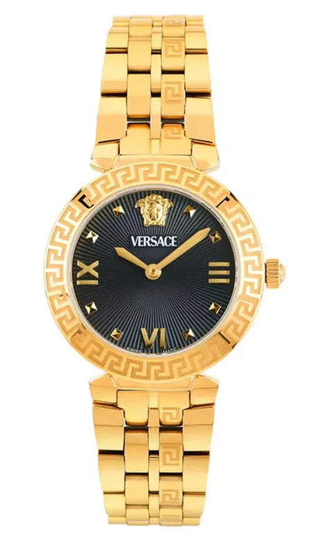 Versace Daphnis Quartz Black Dial Gold Steel Strap Watch for Women - VEOCA0524 Buy Now By Versace