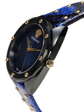 Versace Shadov Quartz Black Dial Blue Leather Strap Watch for Men - VEBM00418 Buy Now By Versace