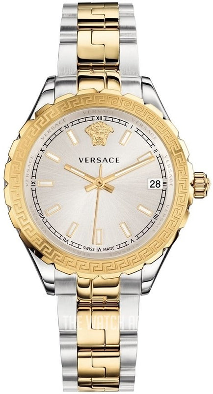 Versace Hellenyium Silver Dial Two Tone Steel Strap Watch for Women - V12030015 Buy Now By Versace