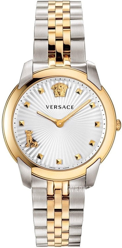 Versace Audrey Quartz White Dial Two Tone Steel Strap Watch for Women - VELR00519 Buy Now By Versace