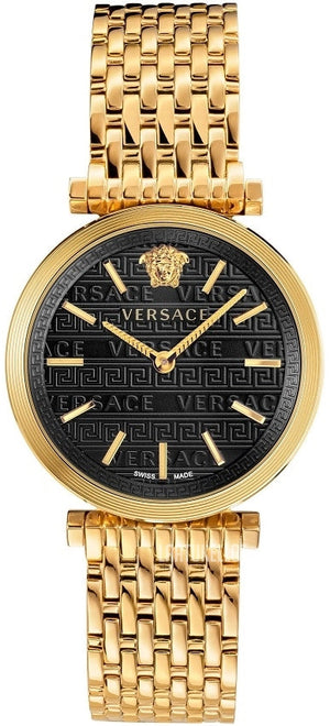 Versace V-Twist Black Dial Gold Mesh Bracelet Watch for Women - VELS00819 Buy Now By Versace