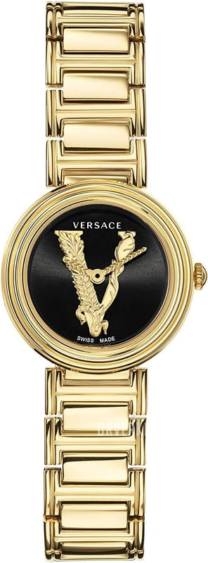 Versace V Virtus Quartz Black Dial Gold Steel Strap Watch For Women - VET300121 Buy Now By Versace