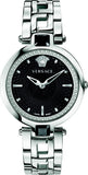 Versace Crystal Gleam Guilloche Black Dial Silver Steel Strap Watch for Women - VAN030016 Buy Now By Versace