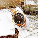 Versace Hellenyium GMT Black Dial Two Tone Steel Strap Watch for Men - V11040015